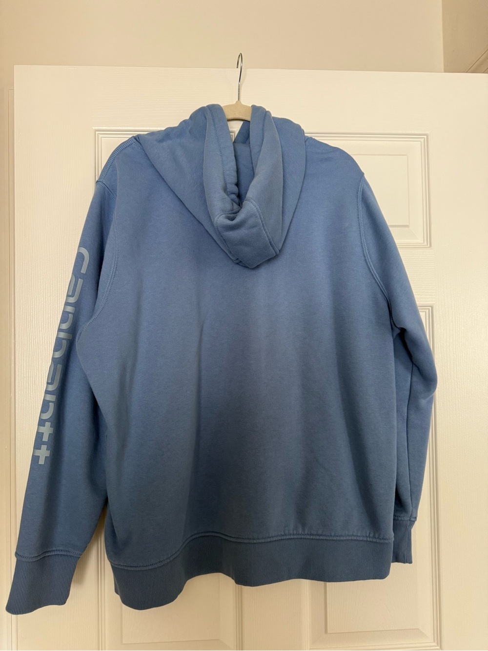 Carhartt Dusty Blue Pullover Hoodie with Chest Logo - Picture 3 of 3